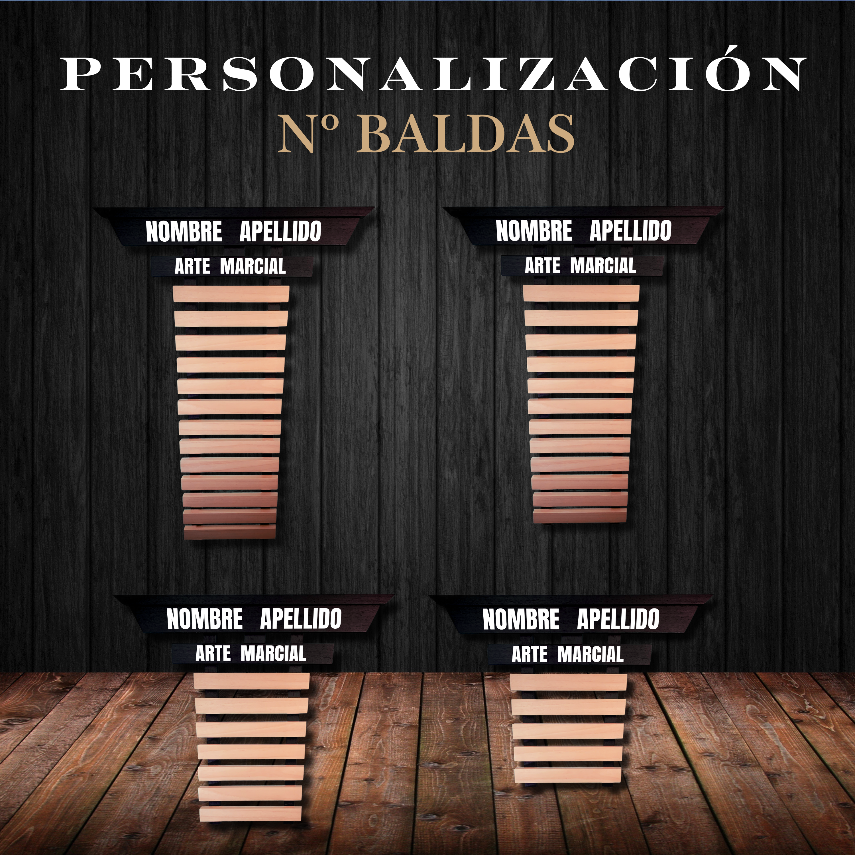 Porta Cinturones Personalizable Artes Marciales