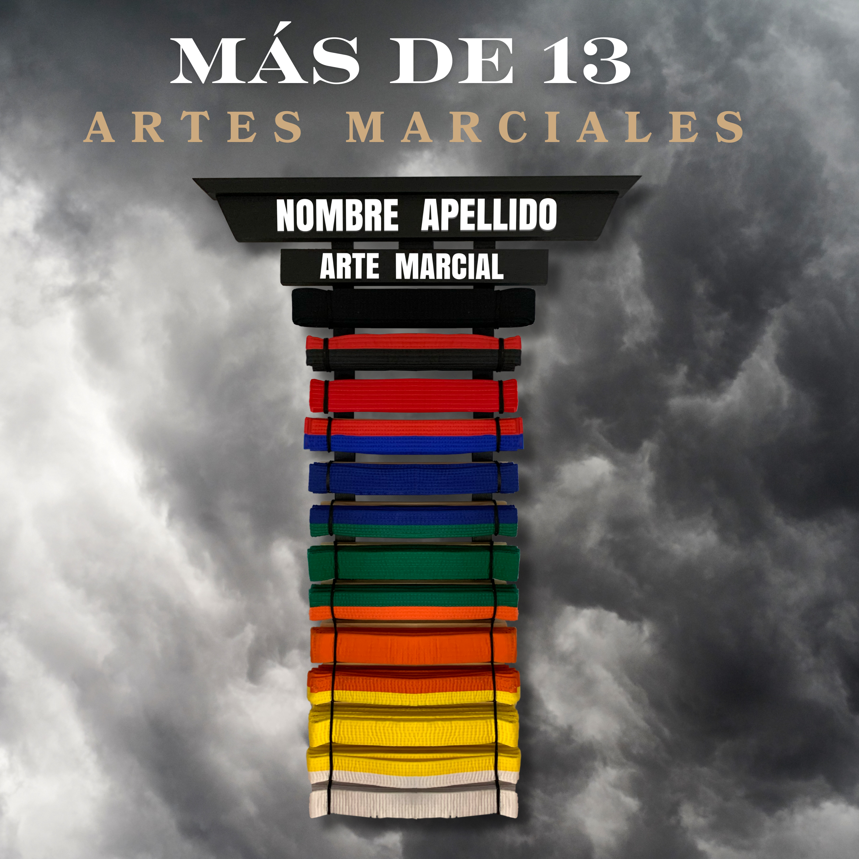 Porta Cinturones Personalizable Artes Marciales