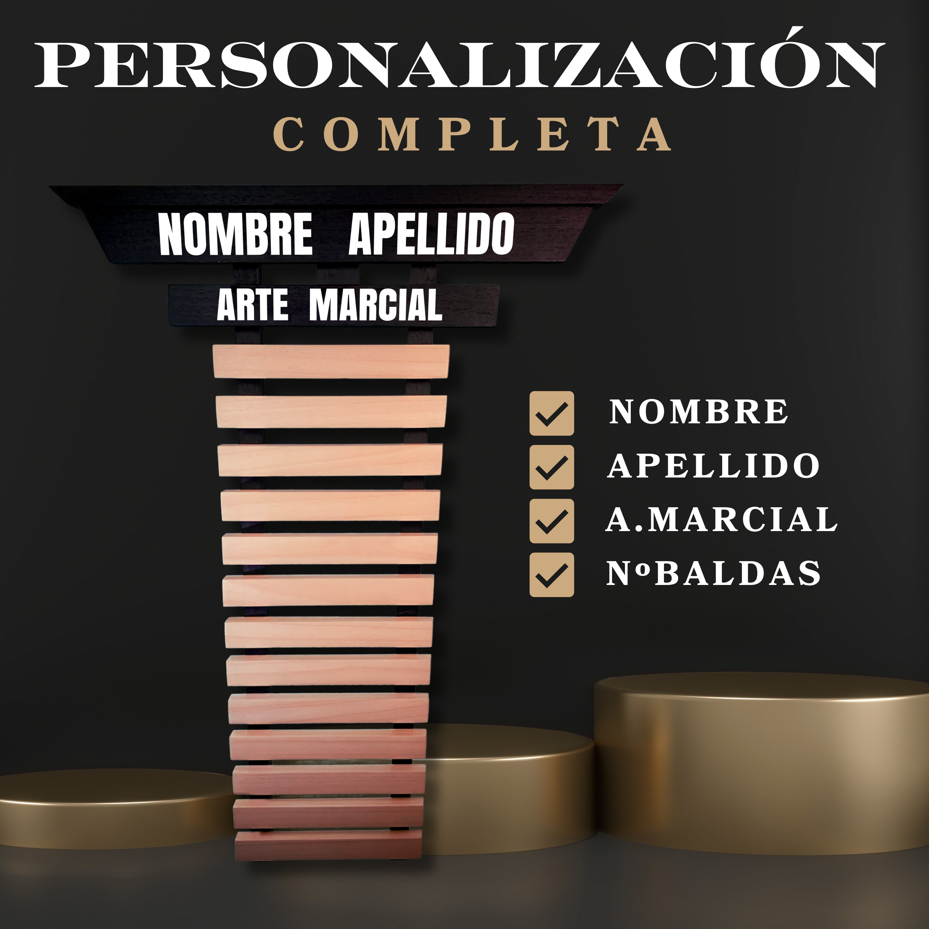 Porta Cinturones Personalizable Artes Marciales